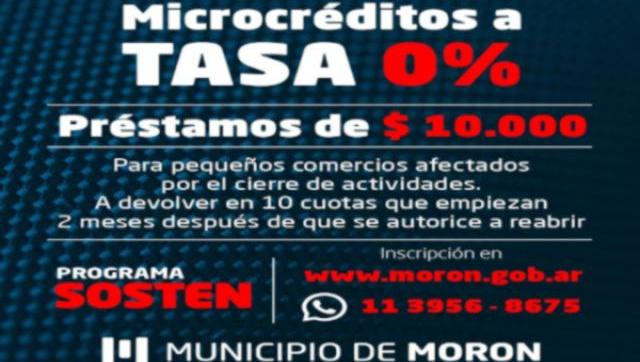 Morón lanza créditos a tasa cero para comercios barriales y sectores afectados por la pandemia