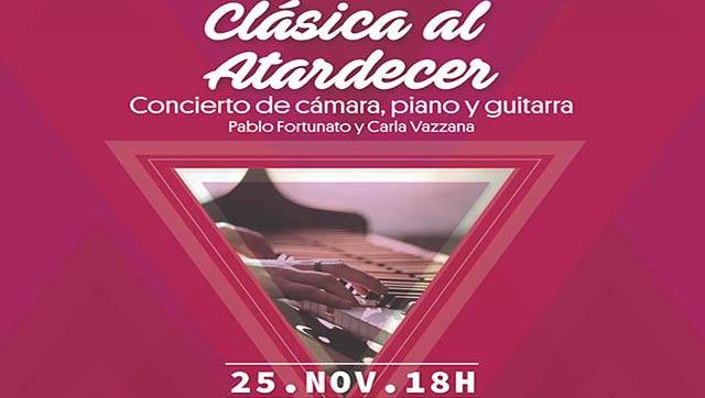 Clásica al Atardecer presenta “Concierto de cámara, piano y guitarra”