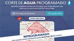Corte de suministro de Agua en La Matanza reprogramado para el domingo 28 de enero