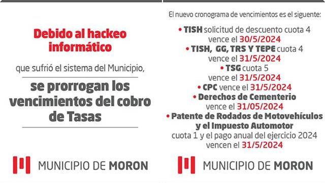 La Comuna prorroga el vencimiento de todas las tasas municipales