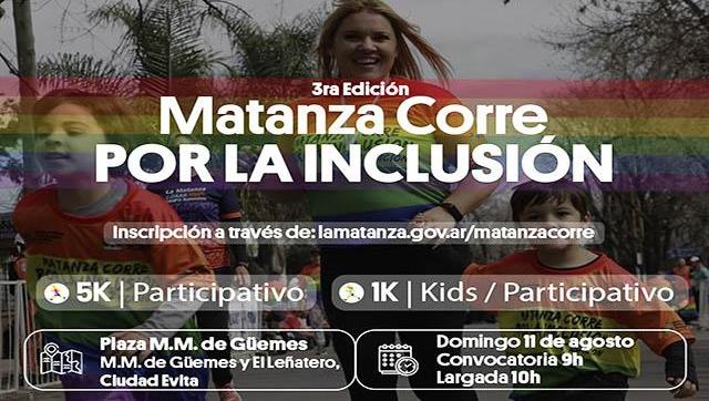 Llega la 3° edición de Matanza Corre por la Inclusión